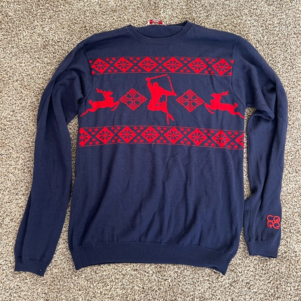Core concepts ugly sweater skier reindeer size medium merino wool